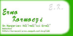 erno kormoczi business card